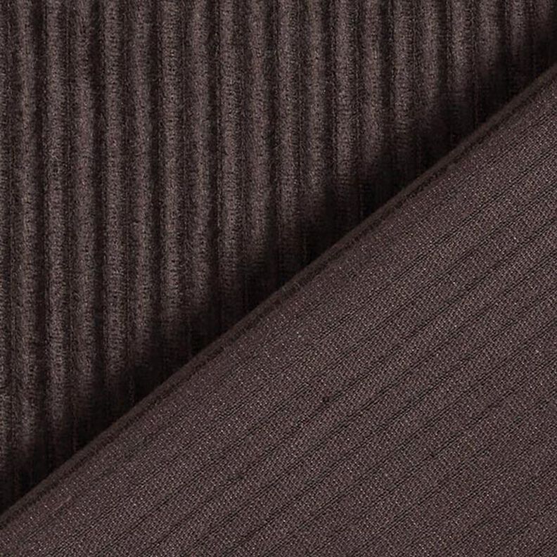 Plain Cotton Viscose Blend Stretch Cord – black brown,  image number 4