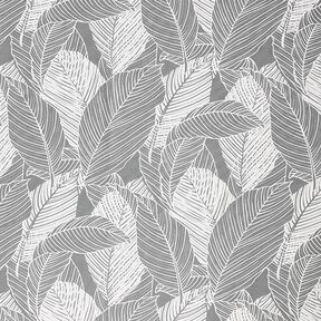 Decor Fabric Canvas large leaves – grey, 