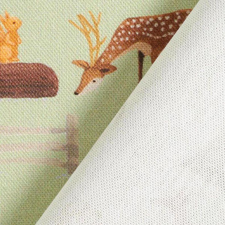 Decor Fabric Half Panama Woodland Animals – mint,  image number 4