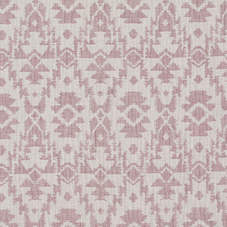 Double Gauze/Muslin Jacquard Aztec pattern | by Poppy dark dusky pink/misty grey,  image number 1