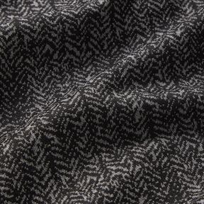 Jacquard knit abstract herringbone – grey/black, 