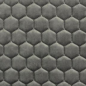 Upholstery Fabric Velvet Honeycomb Quilt – anthracite, 