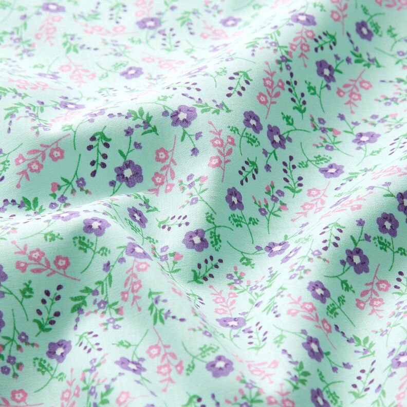 Cotton Poplin millefleurs – pale mint/lavender,  image number 2