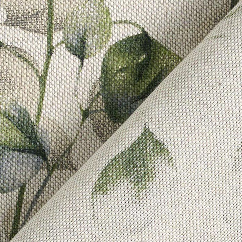 Decor Fabric Half Panama poplar leaves – natural/dark olive,  image number 4