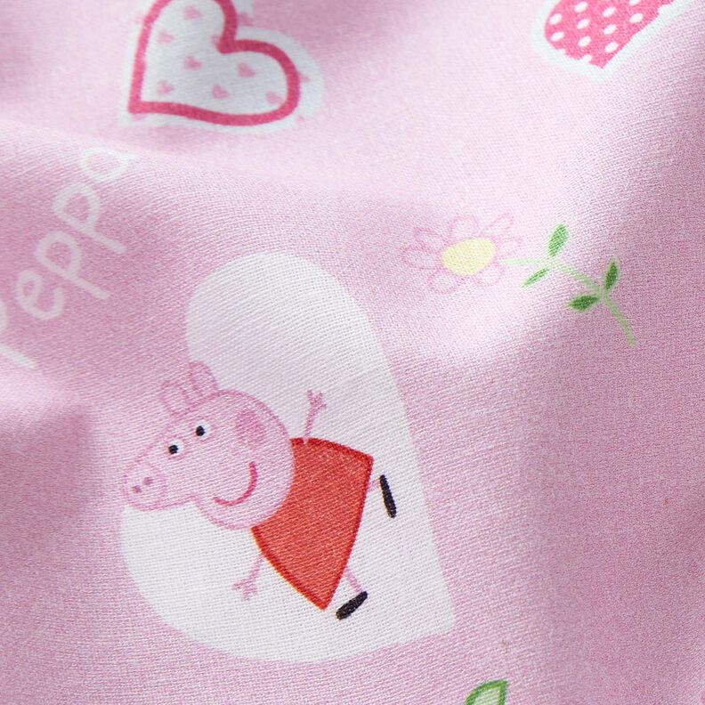 Cotton Poplin Peppa Hearts Licensed Fabric | ABC Ltd – pastel violet,  image number 2