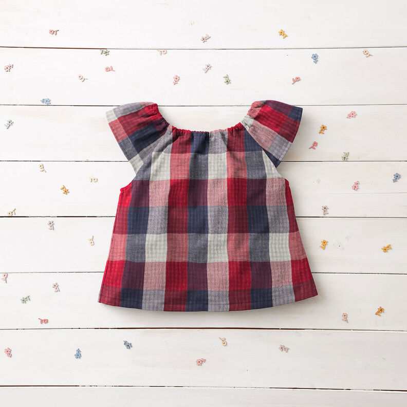 Double Gauze/Muslin Large and small checks | by Poppy navy blue/dark red,  image number 7