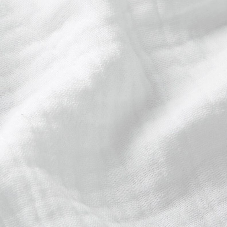 Triple-Layer Cotton Muslin Plain – white,  image number 2