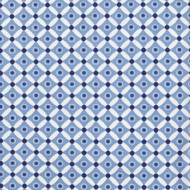 Cotton Jersey Tiles, small – light wash denim blue/white,  image number 1