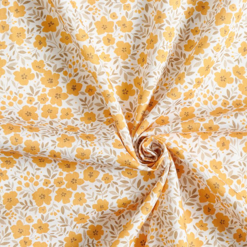 Decor Fabric Sateen sea of blooms – mustard/white,  image number 3