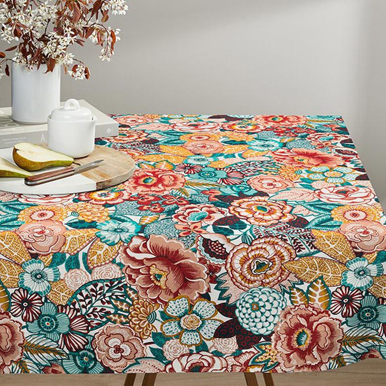 Cotton Cretonne sea of flowers – carmine/white,  image number 7