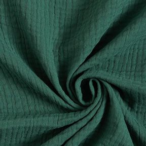 GOTS Triple-Layer Cotton Muslin – dark green, 