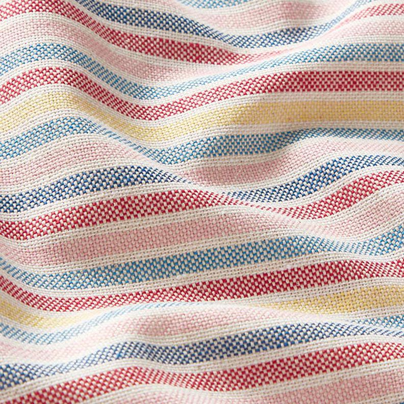 Decor Fabric Half Panama Multicoloured Stripes Recycled – purple,  image number 2