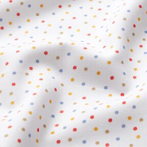 Decor Fabric Sateen colourful little dots – white, 