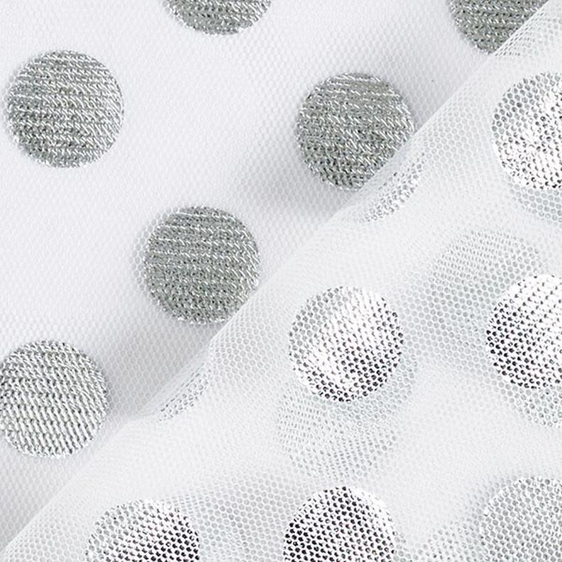 Tulle, glitter dots – silver metallic,  image number 3