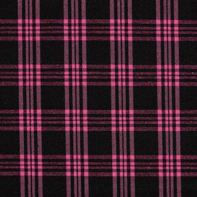 Stretch trouser fabric tartan – black/intense pink, 