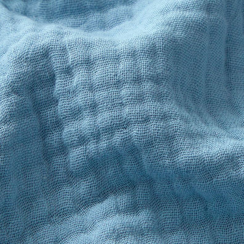 Triple-Layer Cotton Muslin Plain – light blue,  image number 2