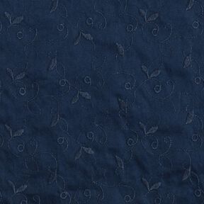 Tendril embroidery stretch gabardine – navy blue, 
