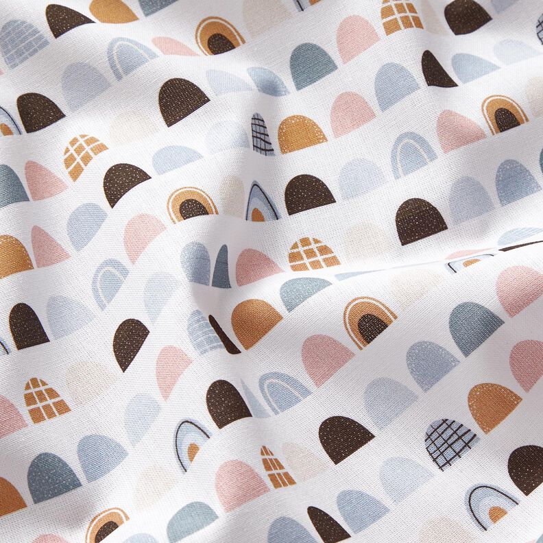 Cotton Poplin Colourful Arches Digital Print – white,  image number 2