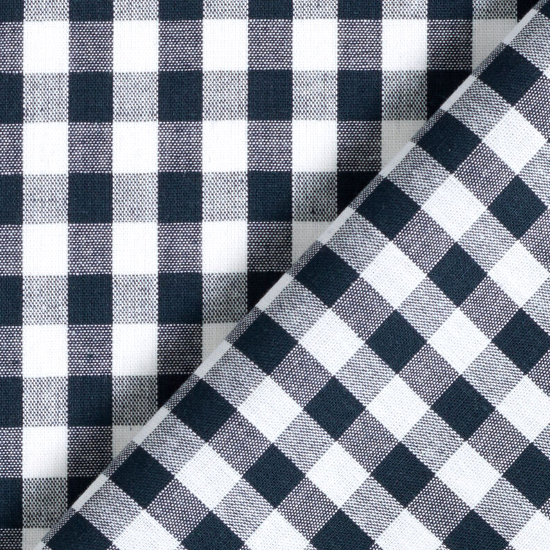 Cotton Vichy check 1 cm – blue-black/white,  image number 4