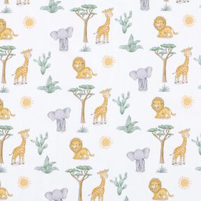 Cotton Jersey Baby jungle animals Digital Print – ivory, 