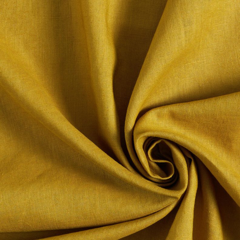 Lightweight linen blend pre-washed – mustard,  image number 1