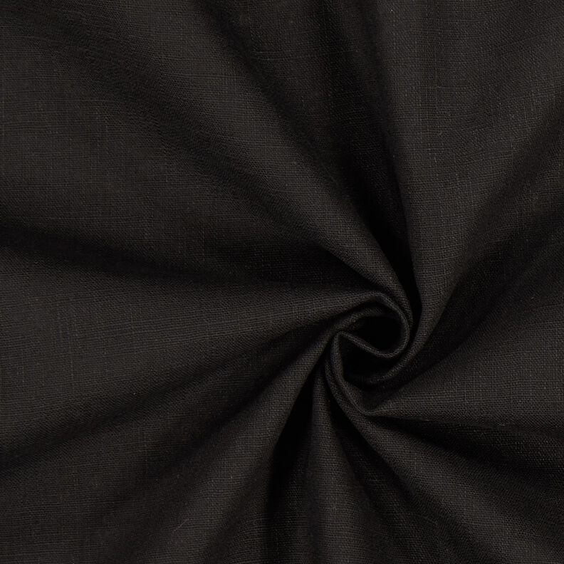 Linen fabric Ramie mix medium – black,  image number 1