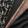 Lace fabric Lurex flowers – black/metallic gold,  thumbnail number 6