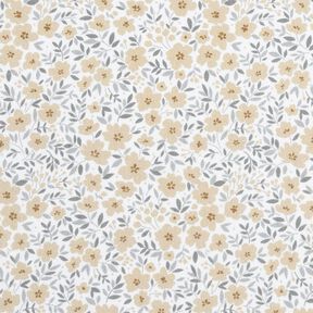 Decor Fabric Sateen sea of blooms – cashew/white, 