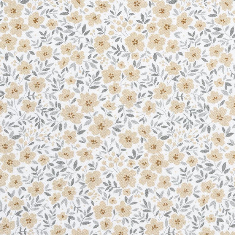 Decor Fabric Sateen sea of blooms – cashew/white,  image number 1