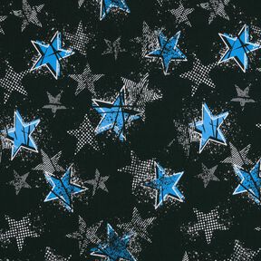 French Terry Star variations | Glitzerpüppi – black/blue, 