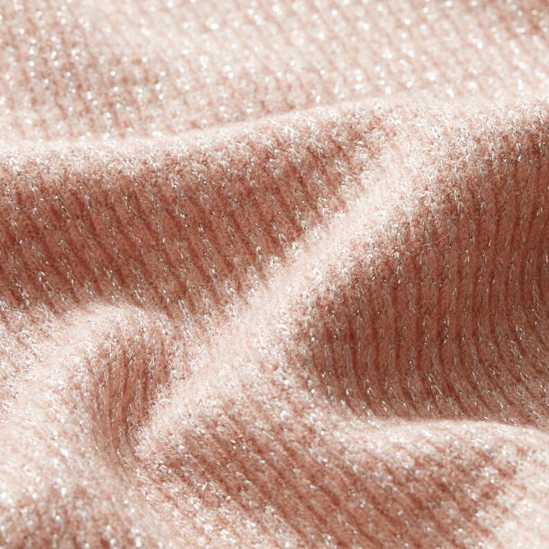 glitter ribbed knit – light dusky pink/silver,  image number 2