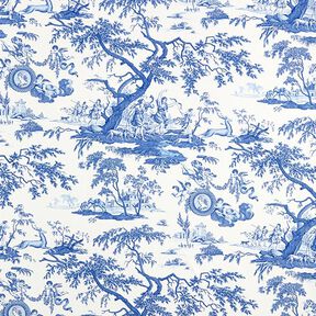 Decor Fabric Canvas antique 280 cm – royal blue/white, 