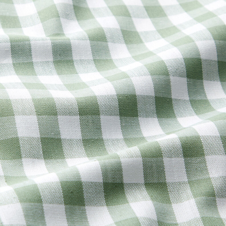 Cotton Vichy check 1 cm – sage/white,  image number 2