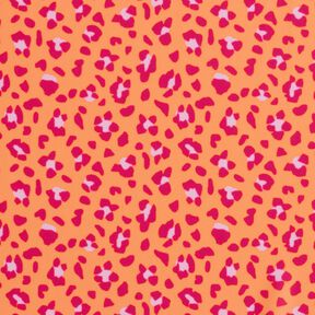 Swimsuit fabric leopard print – peach orange/intense pink, 