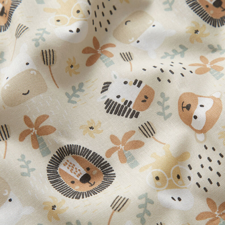 Cotton Poplin Party animals in the jungle – natural,  image number 2