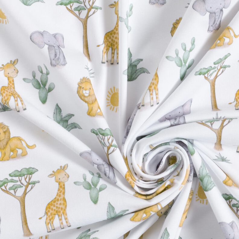 Cotton Jersey Baby jungle animals Digital Print – ivory,  image number 3