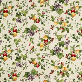 Decor Fabric Tapestry Fabric Fruits – light beige/carmine, 