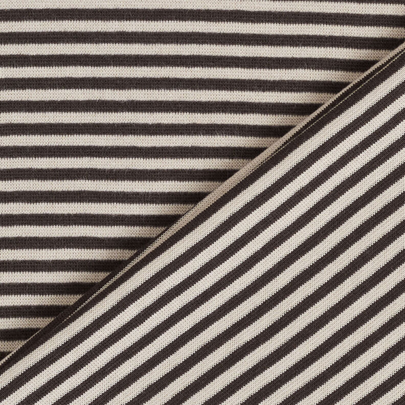 Ribbing Striped tubular fabric – black brown/natural,  image number 4