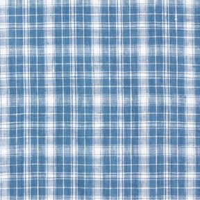 Cotton fabric, classic check – dove blue/white, 