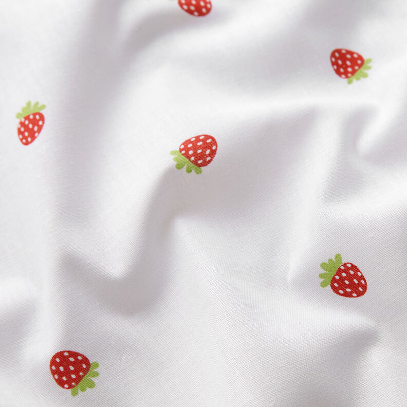 Cotton Poplin sweet strawberries – white,  image number 2