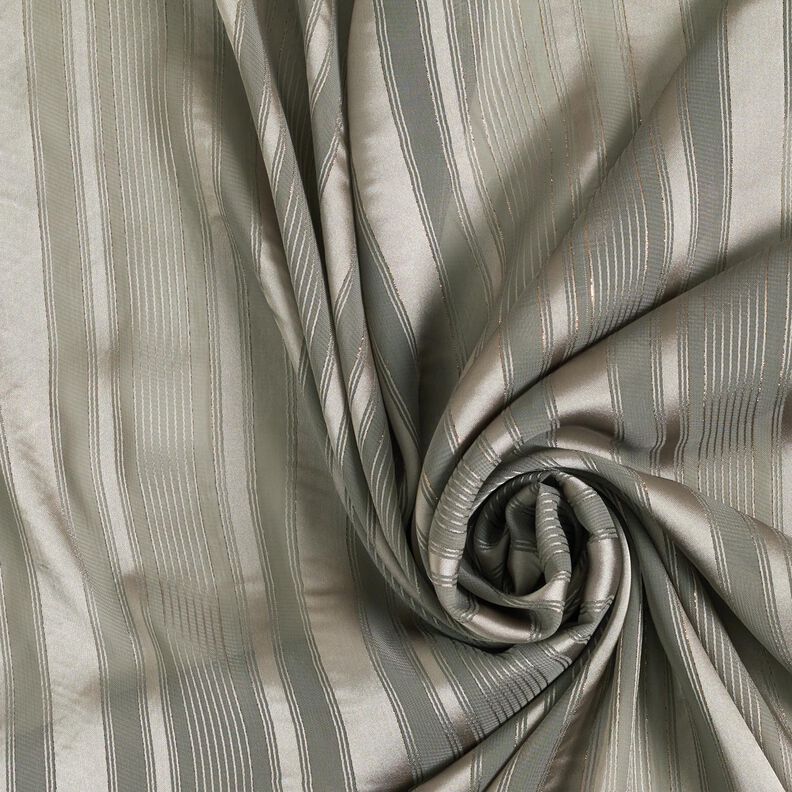 Chiffon Satin stripes with Glitter – silk grey,  image number 3