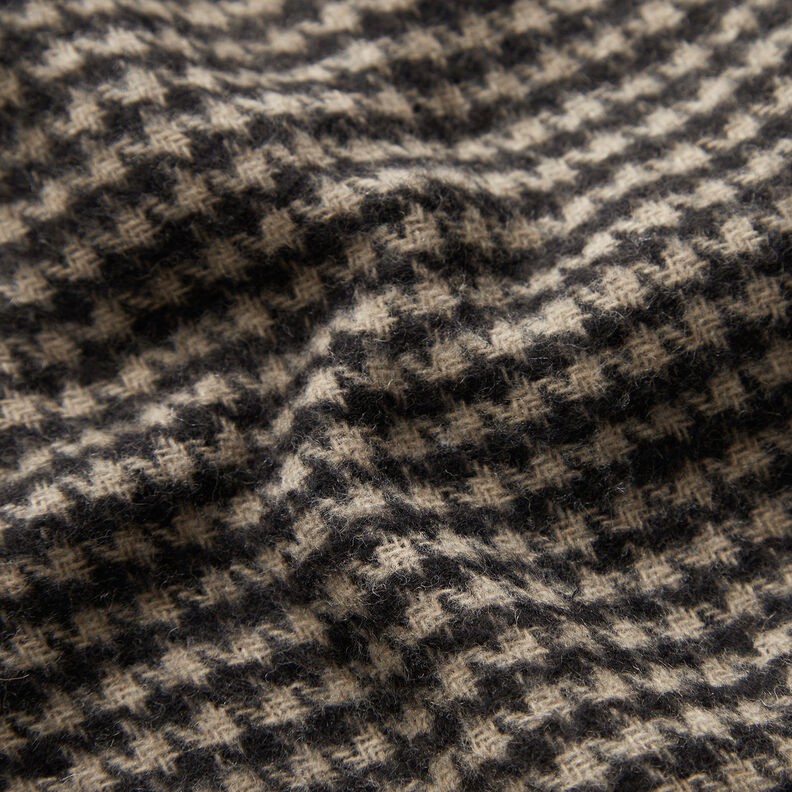 Coat fabric double-face houndstooth/plain – light grey/black,  image number 3