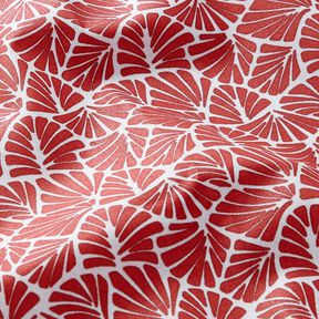 Coated Cotton abstract mini leaves – dark red/white, 