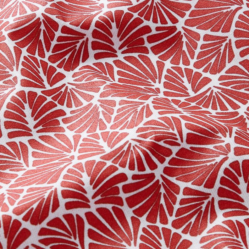 Coated Cotton abstract mini leaves – dark red/white,  image number 3