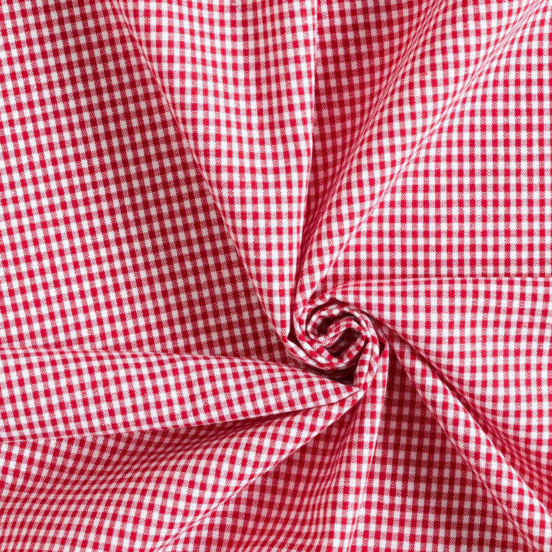 Cotton Vichy check 0,2 cm – red/white,  image number 3