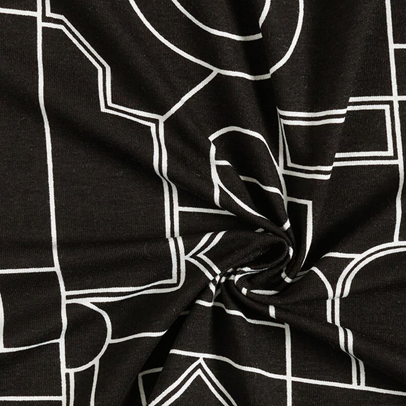 geometric shapes viscose jersey – black/white,  image number 3