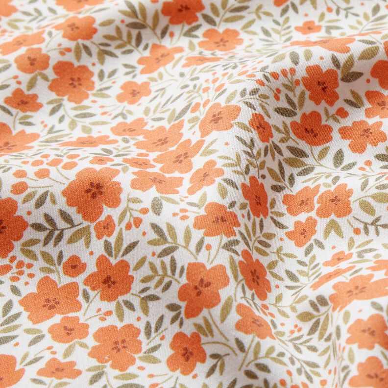 Decor Fabric Sateen sea of blooms – peach orange/white,  image number 2