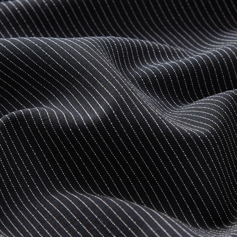 Trouser fabric small pinstripes – black,  image number 2