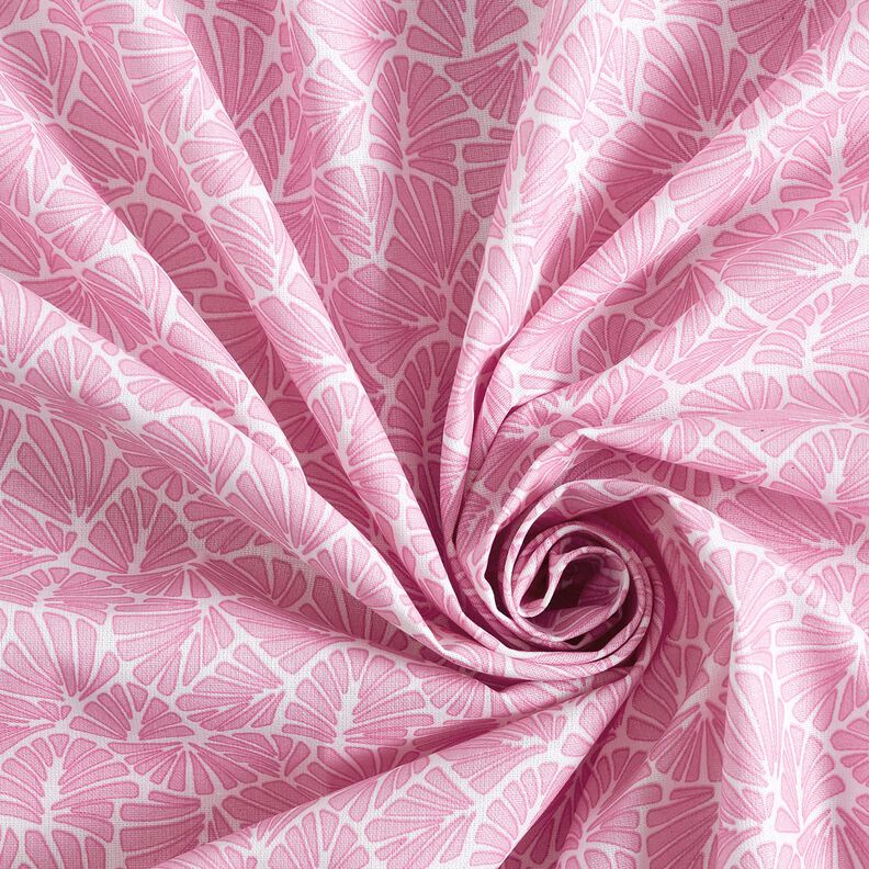 Coated Cotton abstract mini leaves – pink/white,  image number 4