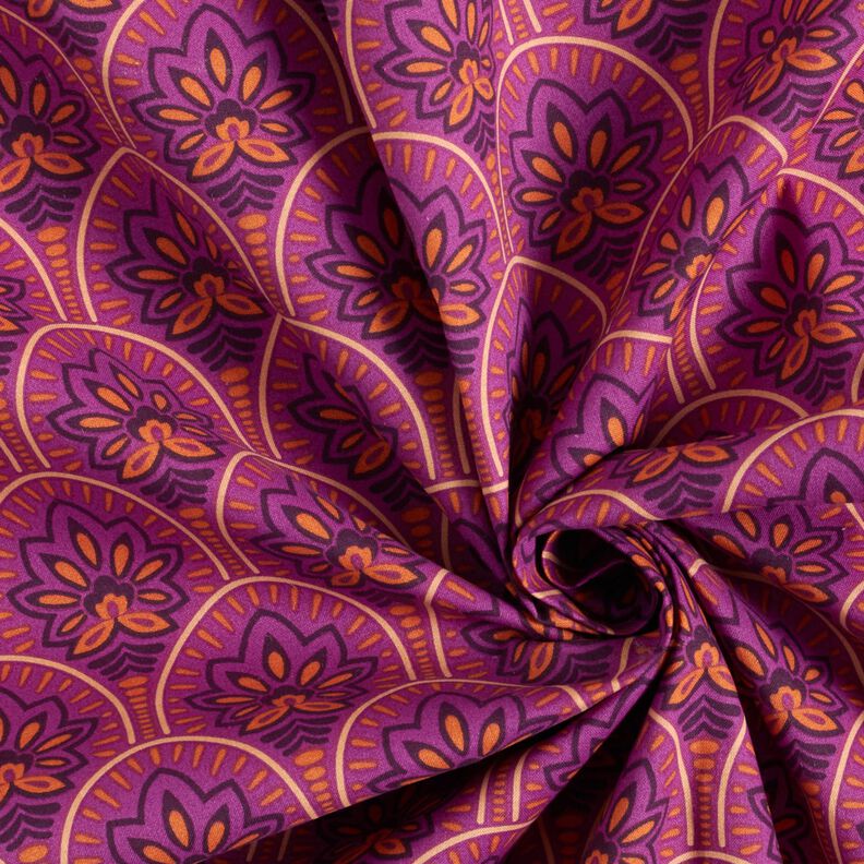 Coated Cotton Abstract Fans – purple,  image number 4